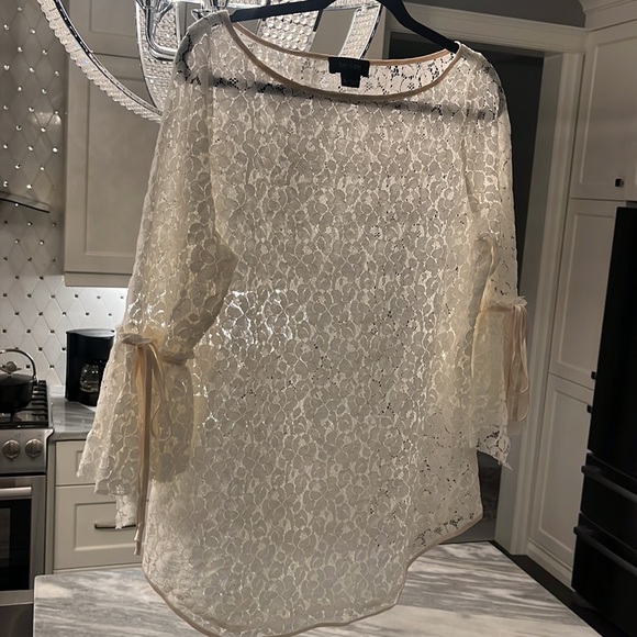 Karen Kane lace boho top ivory size xl summer perfect - Picture 11 of 17